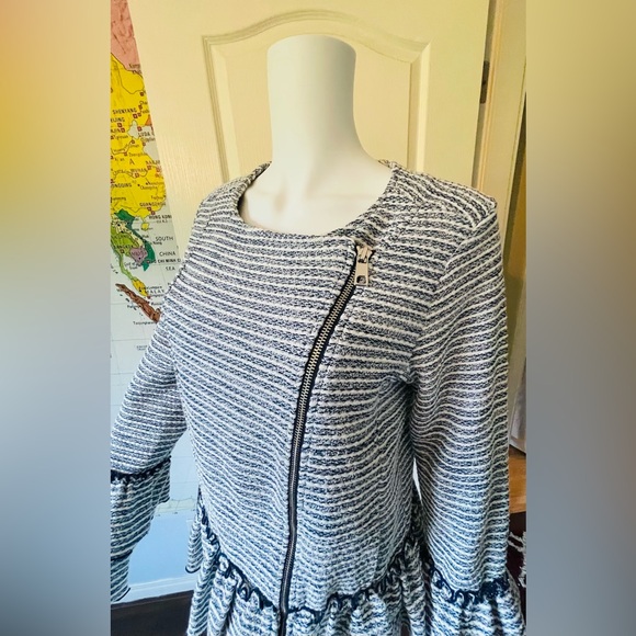 Banana Republic Striped Ruffle Sleeve Jacket - Picture 10 of 15